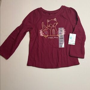 Garanimals Maroon Long Sleeve Kids Shirt with Fox Design